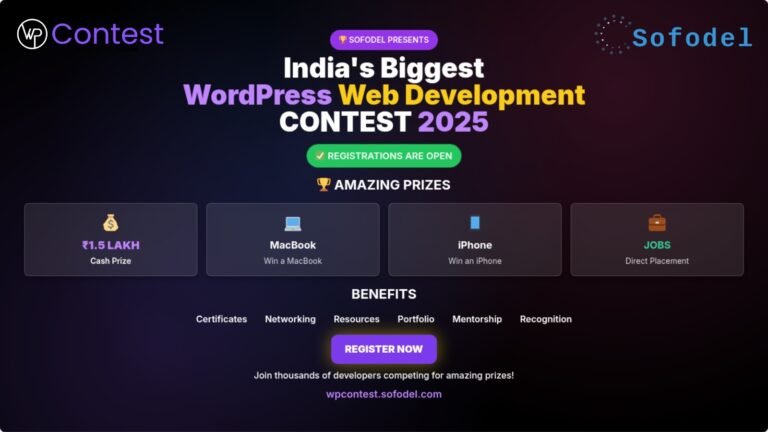 India’s Biggest WordPress Contest 2025 Is Launched: Win ₹1.5 Lakh Cash, MacBook, iPhone and Job Offers!